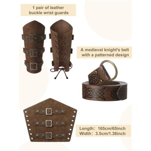 Men's Halloween Renaissance Costume Set Medieval Pirate Shirt Ankle Pants Viking - Picture 3 of 6